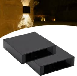 Kit 2 Arandela Parede Interna Externa 2 Friso C/Led Preto (Branco Quente)