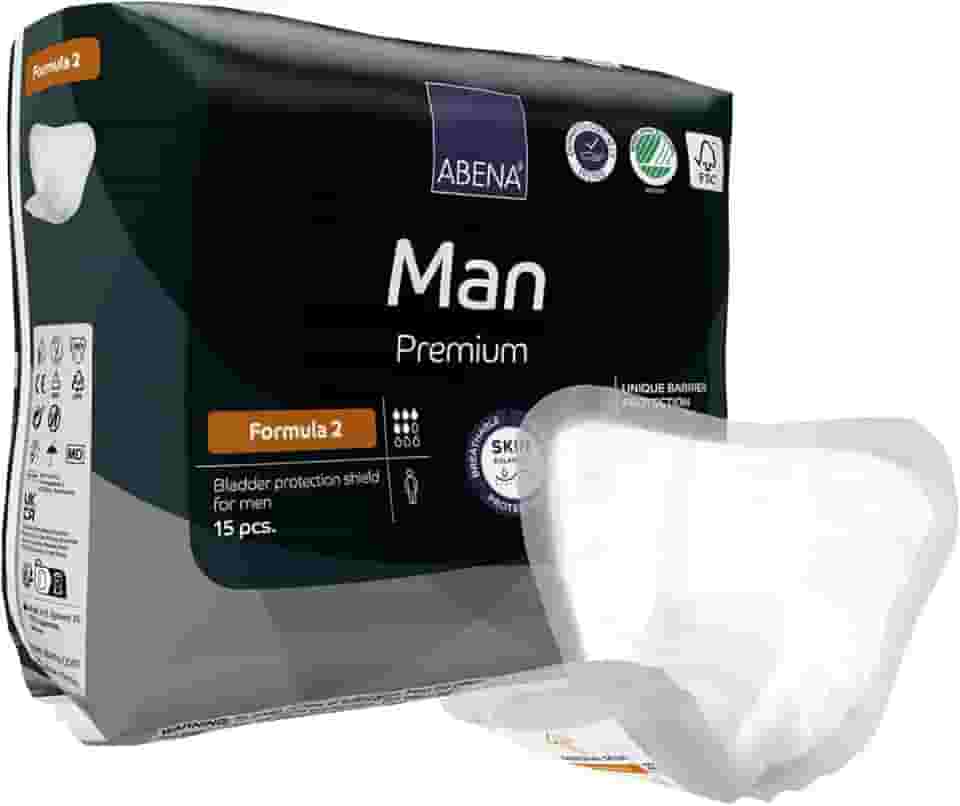 Abena Man Premium Incontinence Guards, (tamanhos 0 a 2) Fórmula 2, 15 unidades