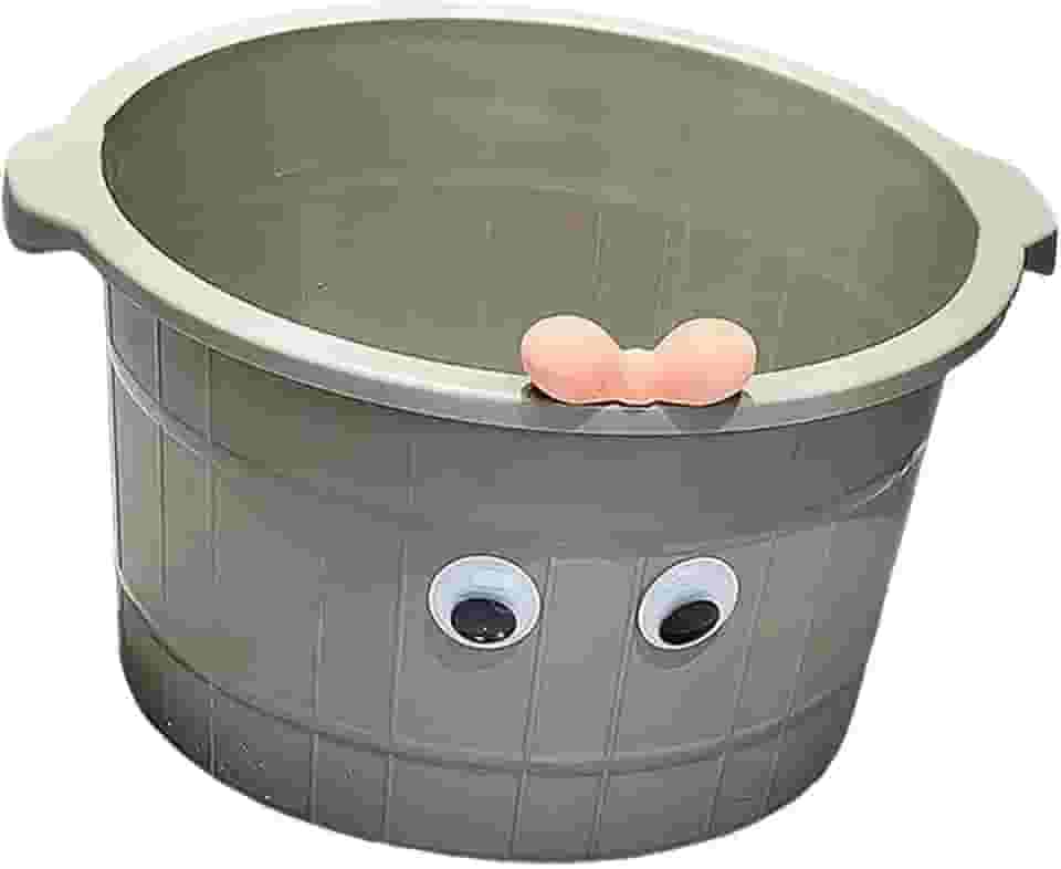 Bacia de massagem para os pés (8,66 polegadas de altura) leve com pontos de massagem, bacia multiuso para spa e pedicure para mulheres e homens, hotel, Cinza