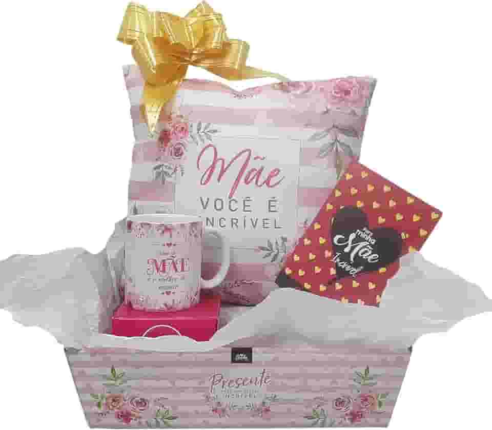 Sude - Kit de Presente - Almofada - Dia das Mães - Rosa - Antialérgico