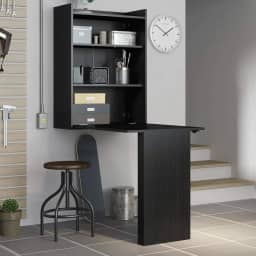 Armário com Mesa Dobrável de Parede - Multimóveis Preto