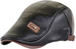 Boina Masculina Italiana Em Couro PU Premium Confortável Cor:Preto;Tamanho:Ajustável