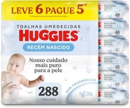 Lenço Umedecido Huggies Pure Care L6P5 - 288 Lenços, Huggies, Amarelo, Pacote de 288