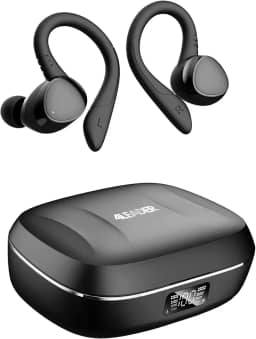 Fone de Ouvido Bluetooth com Microfone e Cancelamento de Ruído Ativo - 4Leader, à Prova D'água e com até 20 Horas de Reprodução - Melhor Escolha para Esportes e Atividades ao Ar Livre - Preto