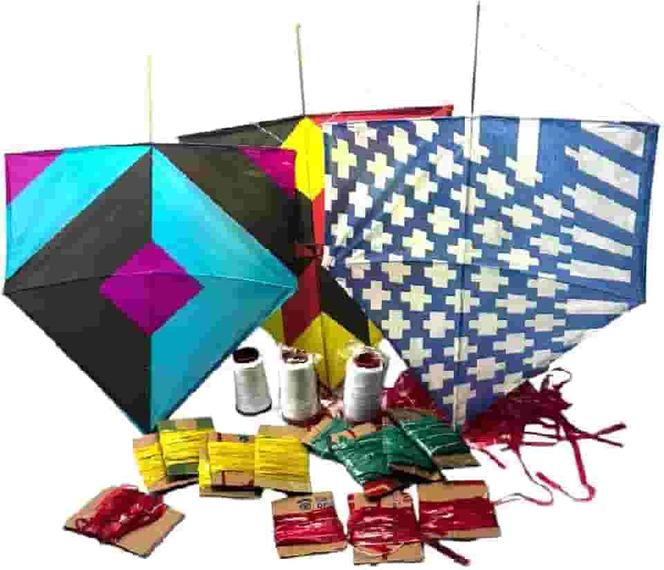 Pipa Kit Completo 10 Pipas + 10 Rabiolas de plástico + 1 rolo de Linha dezinho