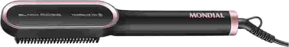 Escova Alisadora Black Rose, Mondial, Preto/Rose, 36W, Bivolt - EA-07