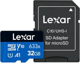Cartão de Memória Lexar High-Performance 633x micro SD 32GB C10, A1, (U3), V30, 633x (100MB/s Leitura, 45MB/s Escrita) - Blue