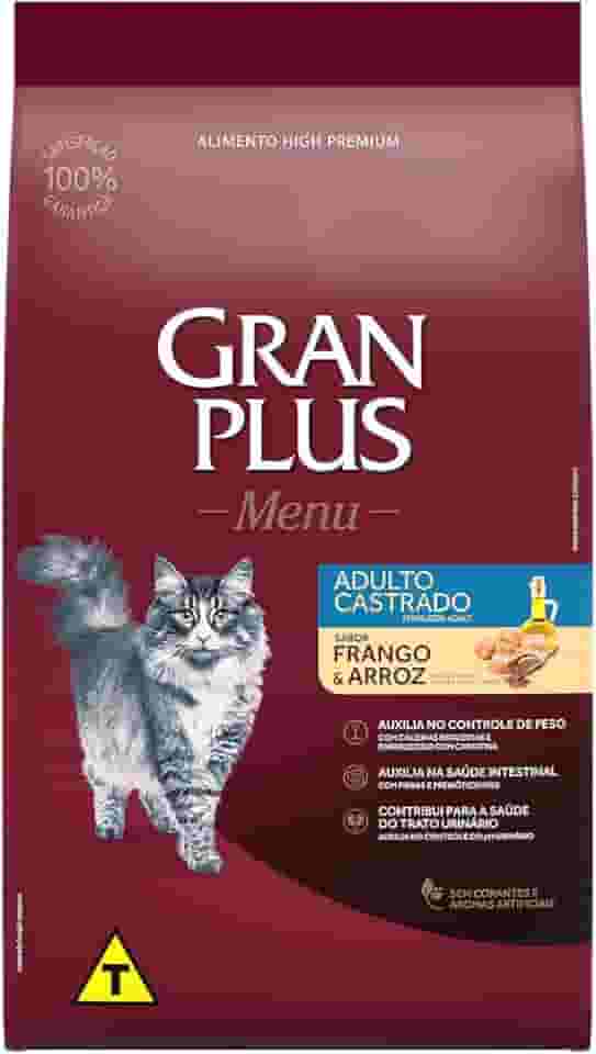 Granplus Ração Para Gatos Castrados Gran Plus Frango E Arroz 10 1Kg