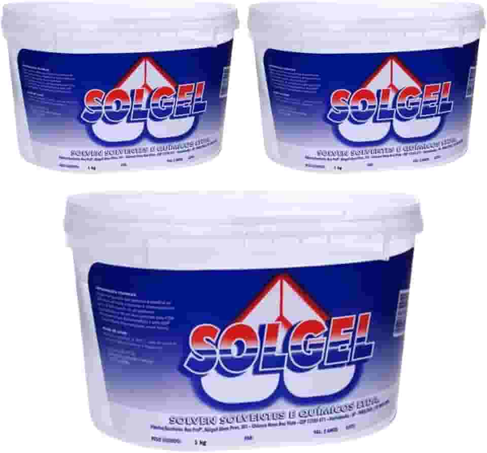 Kit 3 Potes Solgel Solven Original Parafina Gel P/Velas Cristalinas 1kg cada