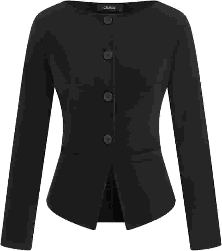 Blazer feminino de manga comprida com botões, negócios, casual, para escritório