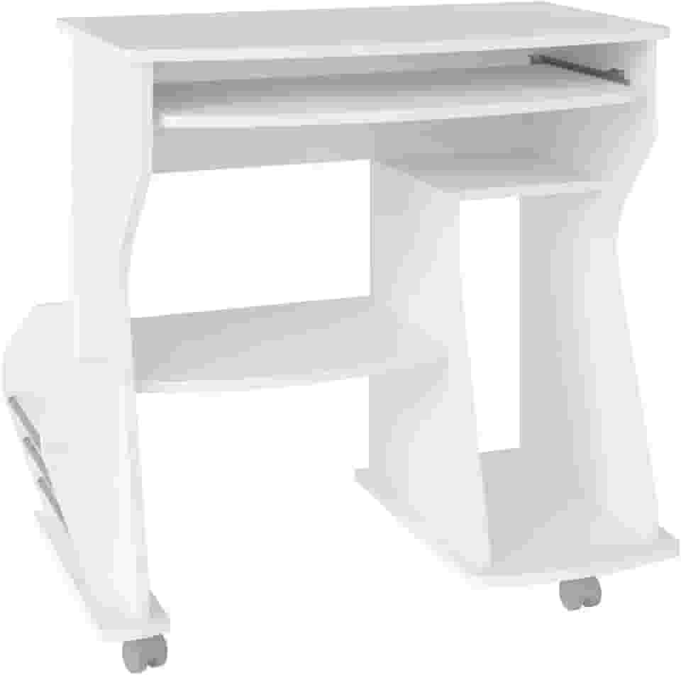 Mesa para Computador com rodízios e revisteiro 160 cor Branco - Artely