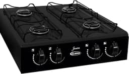 Fogão De Mesa Cooktop Júnior 4 Bocas Preto Compacto Prático E Econômico Portátil A Gás 4 Bocas (Preto)