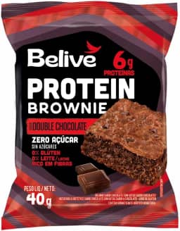 Brownie Proteico Double Chocolate Sem Açúcar Sem Glúten Sem Leite Belive 40g