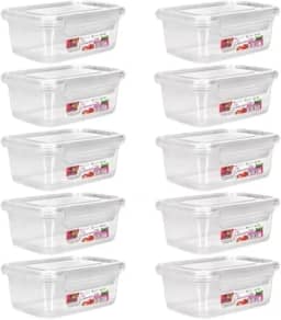 Kit 10 Potes Marmita Fitness 1400ml Travas Freezer Microondas