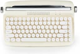 Teclado Bluetooth Retrô para Tablet e Celular (Bege)