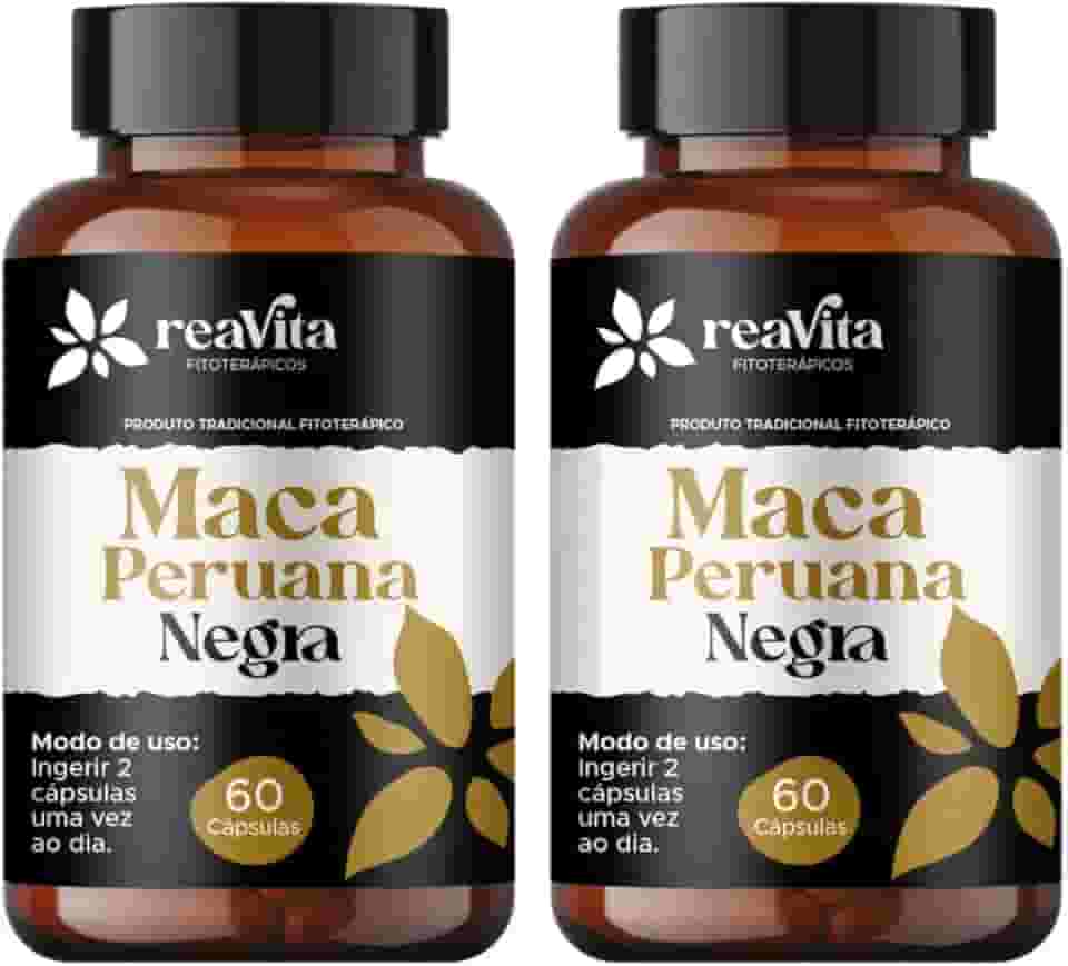 Kit 2 Maca Peruana Negra Premium | Suplemento Alimentar Concentrado - Energia, Vitalidade e Performance Natural - 60 Cápsulas cada Pote