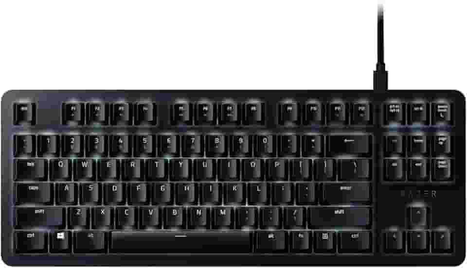 Razer Teclado mecânico BlackWidow Lite TKL Tenkeyless: Teclas laranja - Tátil e Silencioso - Iluminação de tecla individual branca - Design compacto - Cabo destacável - Preto clássico