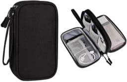 Bolsa Organizadora para acessórios eletrônicos Portátil e Impermeável - Organizador para Cabos e Acessórios, eletrônicos, unidades USB e carregadores (Preto)