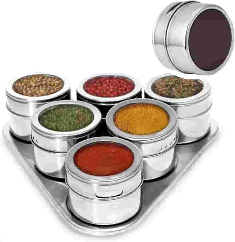 PORTA CONDIMENTOS MAGNETICO ACO INOX 7 PECAS KEHOME 5977