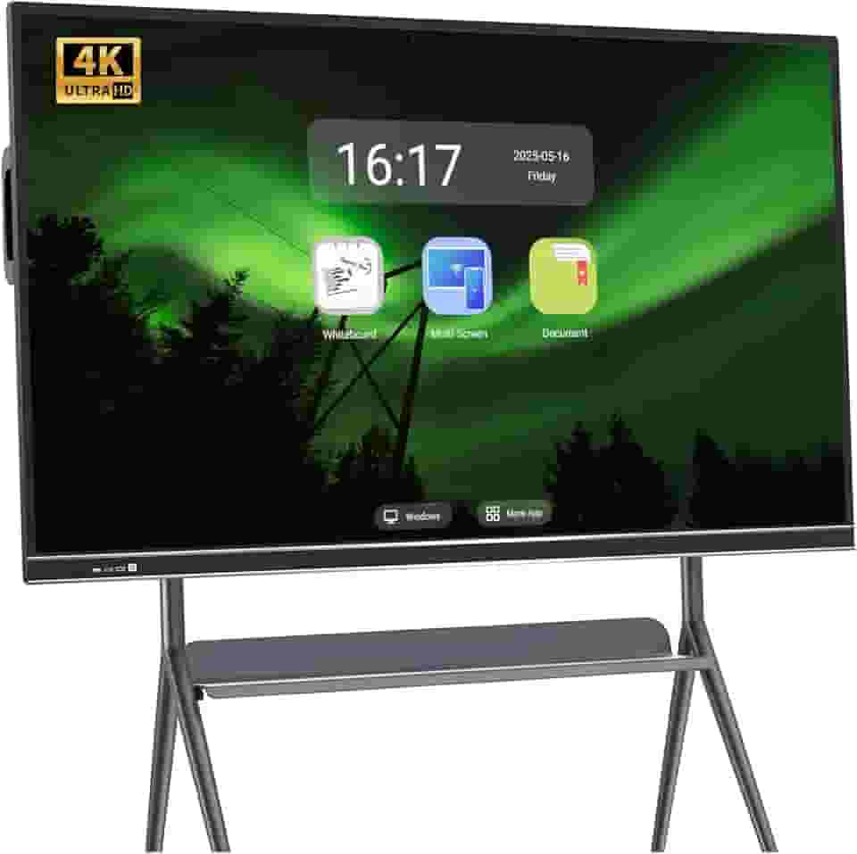 JYXCN Smart Board Pro interativo de 75 polegadas | SO duplo (Windows 10 + Android 11), toque de 20 pontos, colaboração sem fio | Salas de aula e salas de conferência