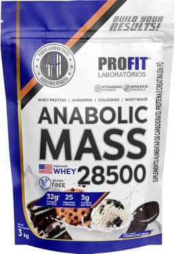 Hipercalóricos Anabolic Mass 28500 Bulking Refil 3kg- Profit Laboratórios (3000g, Cookies e Cream)
