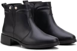 Bota Cano Curto Feminina Calce Fácil Montaria Couro