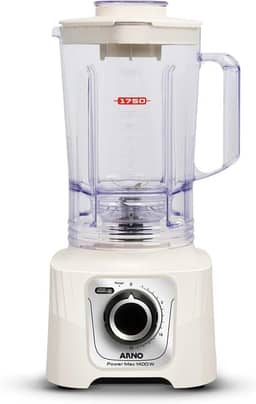 Liquidificador Arno Powermax 1400W LN64, Marfim, com 6 Lâminas Powelix Pro, 3,1L de Capacidade, 15 Velocidades e Design Moderno, 220V