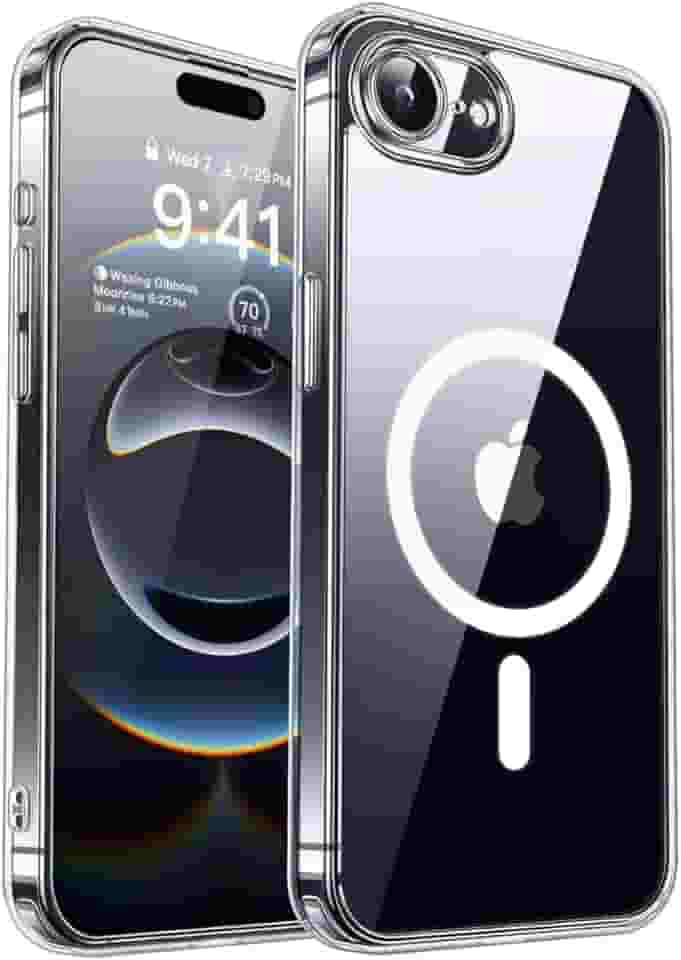FIT IT Capa Magnética para iPhone 16e, Compatível com MagSafe, TPU Slim, Proteção para Câmera, Transparente (Transparente)