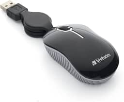 Verbatim Mouse USB com fio para computador óptico – Mouse para viagem com fio Plug & Play – Preto 98113