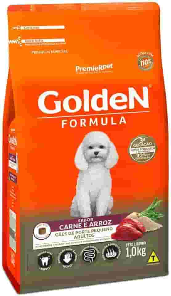 Ração Golden Fórmula Mini Bits Para Cães Adultos Pequeno Porte Sabor Carne E Arroz, 1Kg Premier Pet Para Todas Pequeno Adulto,