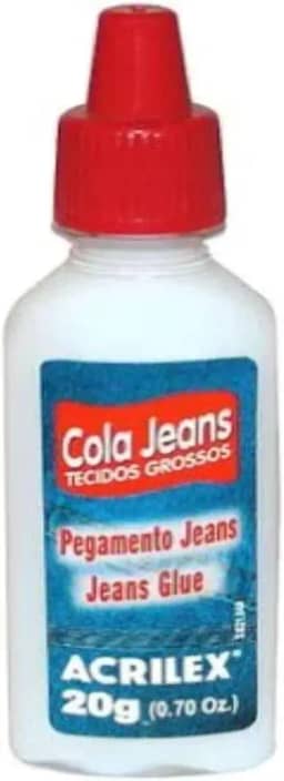 Cola Jeans Tecidos Grossos Alta Fixação 20g Atóxica Ideal para Reparos Customizações Jeans Não Tóxica, Resistente à Agua