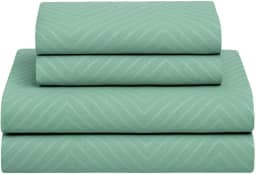 Jogo de Cama Bordado Acetinado Embossed 4 Peças - 1 Lençol de Cima, 1 Lençol de Elástico e 2 Fronhas, Não faz bolinha Toque Percal Em Poliéster Extra Macio | ADMIRARE (MONTANHA, QUEEN)