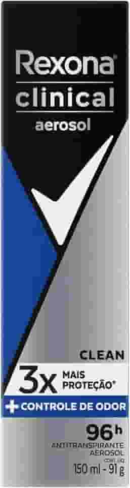 Antitranspirante Aerosol Rexona Men Clinical Clean 150ml (A embalagem pode variar)