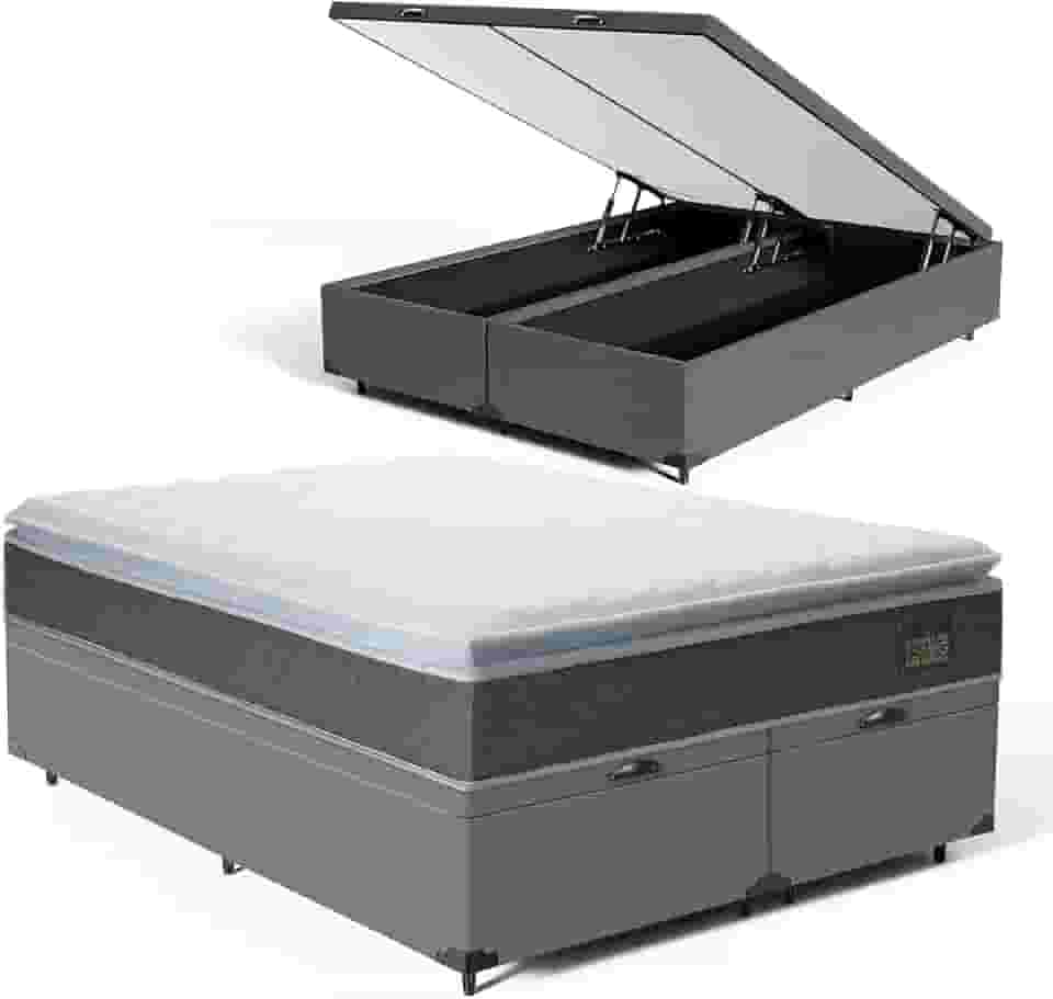 Cama Box Baú com Colchão de Espuma D45 Pillow Top Fort Comfort (Queen)
