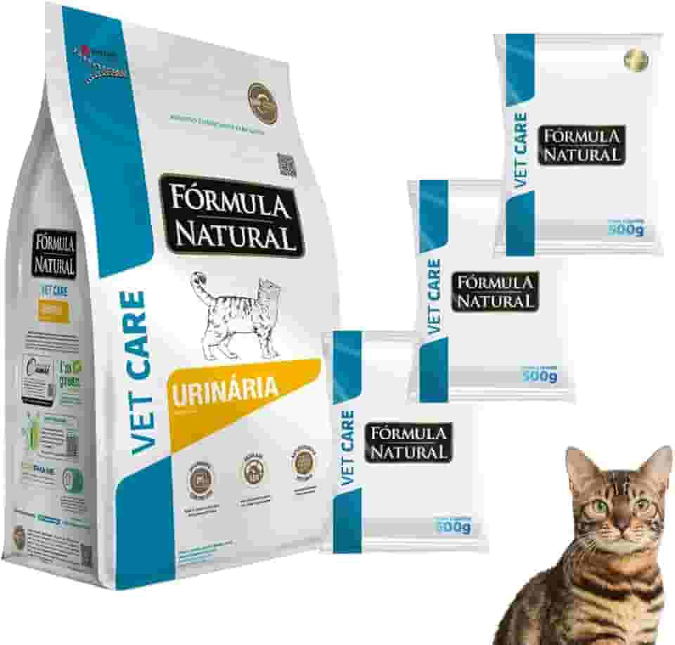 Kit Com 3 Pacotes De Ração Premium Formula Natural Vet Care Para Gatos Adultos Tratamento Urinário 500g Cada