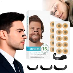 Kit Inicial de Dilatador Nasal, 15 Pares, Magnético, Antirronco, para Sono e Atividades Esportivas, com Aplicador, Tamanhos Variados, Portátil e Confortável