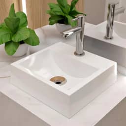 Cuba Pia de Apoio Sobrepor Quadrada 32x30 Banheiro Lavabo Beltempo BT-2002 (Branca)