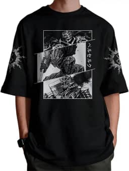 Camiseta Masculina Oversized Larga Streetwear Bersek Geek Estampa Algodão Premium 30.1