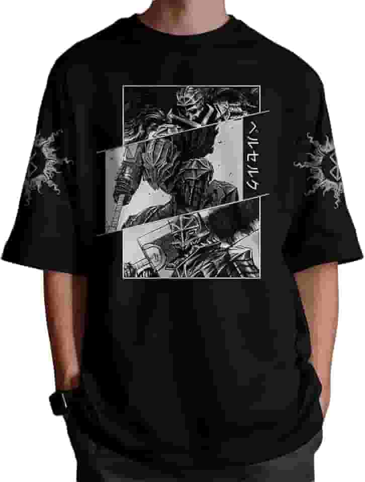 Camiseta Masculina Oversized Larga Streetwear Bersek Geek Estampa Algodão Premium 30.1