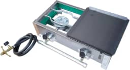 FOGÃO 2 BOCAS INOX COM 1/2 CHAPA FOGAREIRO PORTÁTIL + KIT GÁS