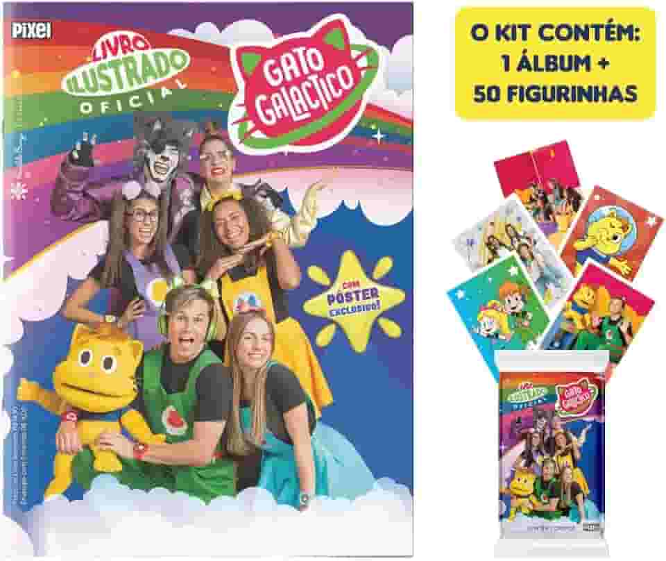 Álbum Oficial Gato Galáctico + 10 envelopes de figurinhas