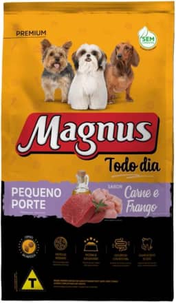 Magnus Todo Dia Ração Seca Para Cães Adultos De Pequeno Porte Sabor Carne e Frango 3Kg