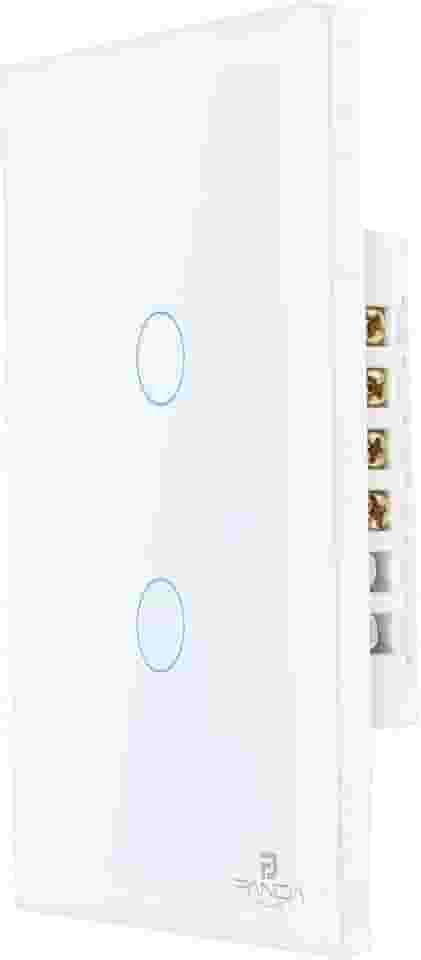 Interruptor Inteligente Touch 1,2,3 e 6 Botões Teclas 4x2 e 4x4 Alexa Google Wifi App Tuya Pandaplus Controle de Voz Automação Bivolt (Branco 2 Botões)