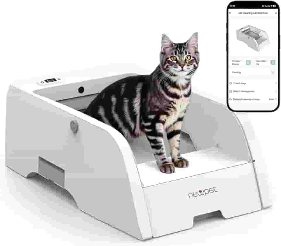 Caixa de areia Automática Autolimpante - banheiro Inteligente Gato com Sensor de Movimento e Contador de Saúde Integrado,Remoção de Odores Ultra-Eficaz - Controle Inteligente por Aplicativo