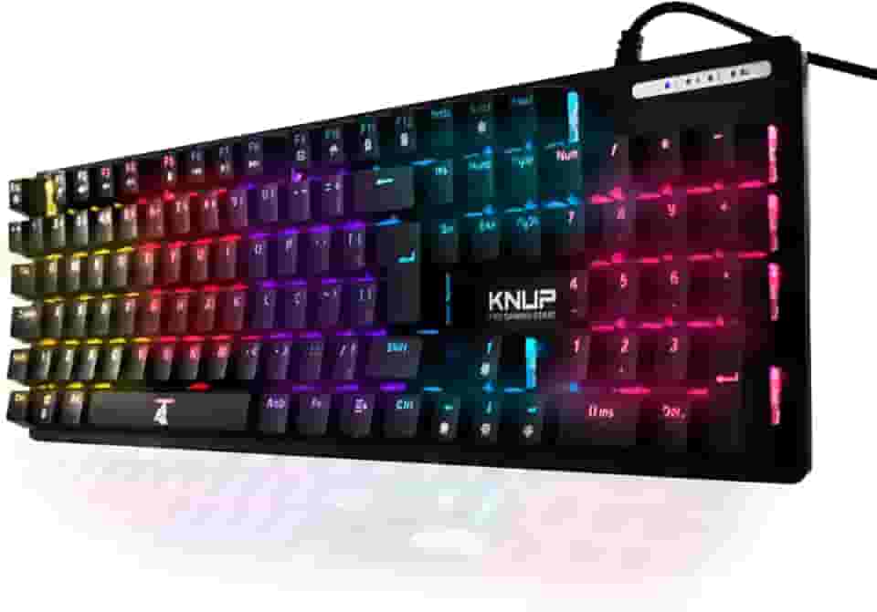 Teclado Mecânico Gamer Knup, Switch Blue, RGB, Layout Português, USB