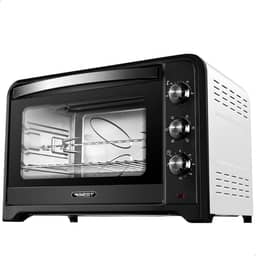Forno Elétrico 70L Best Plus – Assados Perfeitos com Espeto Rotisserie, Função Grill e 6 Modos de Cozimento (Preto e Branco, 220V)