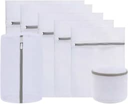 Kit 7 Sacos para Lavar Roupas Delicadas em Malha Protetora – Diferentes Tamanhos, Organizam e Preservam Peças