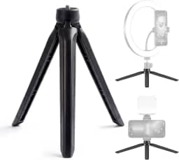 Mini Tripé de Mesa Portátil e Grip de Mão Estabilizador, Suporte para Luz De LED, Para Gravar Video Fotografia E Vídeo, Compatível com Gimbals de Celular, Câmeras de Ação e Suportes de Smartphone