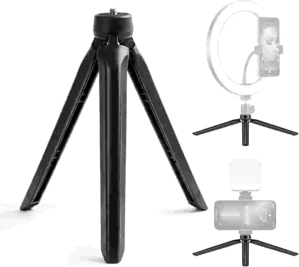 Mini Tripé de Mesa Portátil e Grip de Mão Estabilizador, Suporte para Luz De LED, Para Gravar Video Fotografia E Vídeo, Compatível com Gimbals de Celular, Câmeras de Ação e Suportes de Smartphone