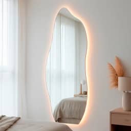 Espelho Orgânico Flame com Led 170x70 Grande de Parede Decorativo para Sala Quarto Banheiro (Led Quente)